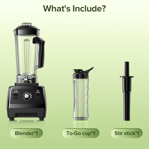 Image of Blender for Smoothies, Ice Crushing, Frozen Fruits, Countertop Blenders for Kitchen, Smoothie Blender with 68Oz Pitcher, Black