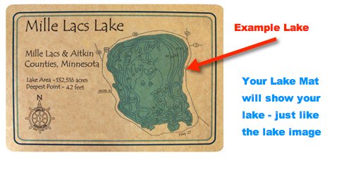 Fishtrap Lake Floor Mat - Lake Gift - Lake House Decor - Vilas WI