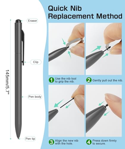 Stylet EMR pour Remarkable 2 stylo numérique gris avec fonction d'inclinaison