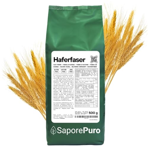 SaporePuro Haferfaser 500 gr - Glutenfrei - Natürliche Ballaststoffquelle