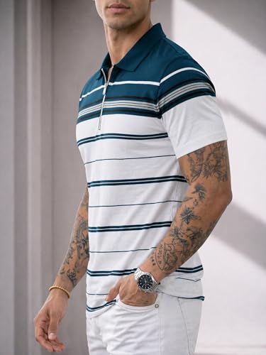 Image of Noble Monk Men's Regular Fit Polo Neck T-Shirt | Half Sleeve