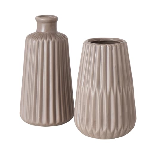 mucHome 2er Set Vasen, Blumenvasen aus Keramik 17 cm, ø ca. 8,5 cm,...