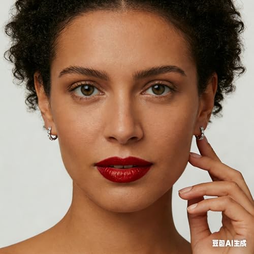 Moissanite Hoop Earrings, Huggie Earring Sterling Silver Hoop Earrings for Women by HZSIKAO - Image 2