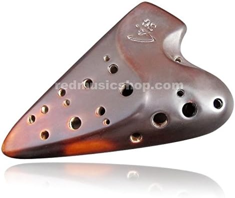 Classic Fengya Ocarina Ceramic Flute, Double Pipes, for Professional (Alto G)