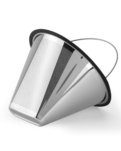 Image of Reusable #4 Coffee Filter Compatible with Technivorm Moccamaster KBGV KBT 79112 53923 59691 etc Coffee Machines, Food-Grade Durability Stainless Steel Mesh Filter