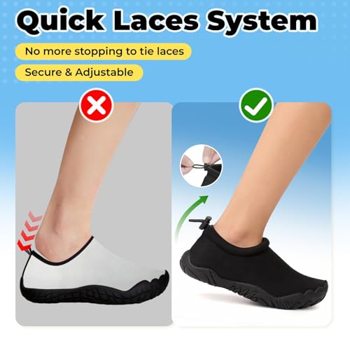 Image of Mishansha Kids Water Shoes Quick-Dry Wide Toe Box Non-Slip Barefoot Shoes Beach Pool Swim Shoes