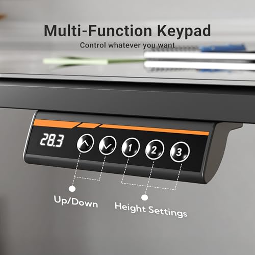 Image of Claiks Glass Standing Desk 48x24 Inch Black