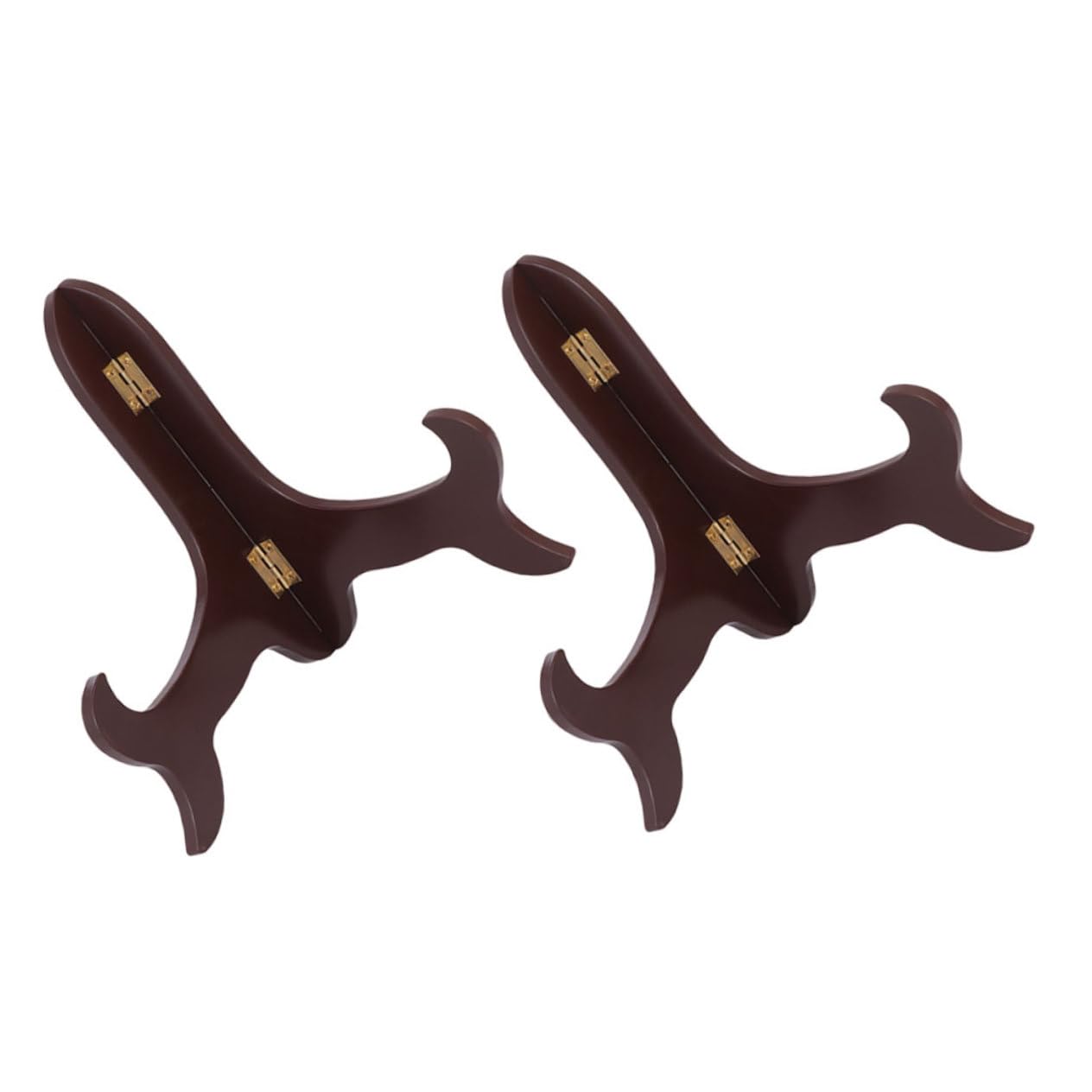 LIFKICH 2Pcs Wooden Plate Stand Display Rack for Kitchen Restaurant Menu Holder for Platter and Photo Frames Lightweight Easel Display Stand for Home Retail Use