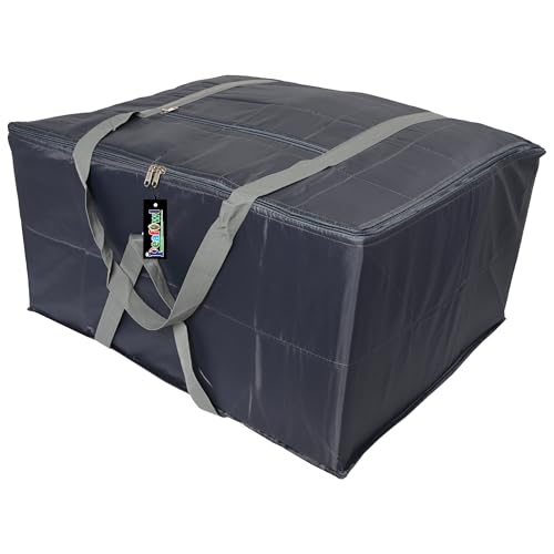 Image of Peafowl Double Bed Blanket Bag Cover /Saree Bag With Water Proof Dust Proof /King Size Blanket Cover Jumbo Bag (Grey)