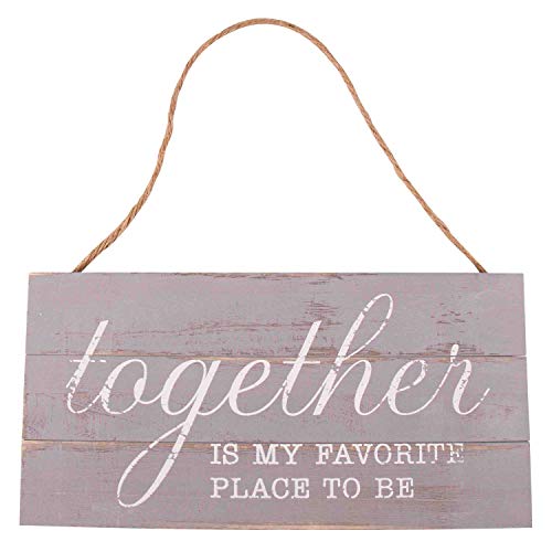 GSM Brands Together is My Favorite Place to Be 13.75 x 6.9 Wood Plank Design Hanging Sign