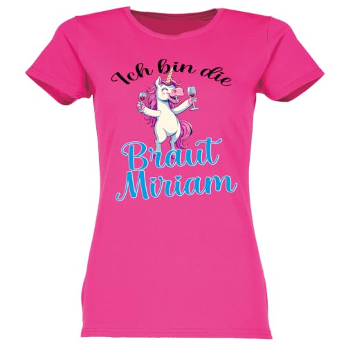 Junggesellenabschied Frauen Tshirt JGA T-Shirt |Einhorn |Damen Shirt |Party Hochzeit Feier| Braut- Team | XS-3XL (DE/NL/SE/PL Alphanumerisch XXL Regular Regular Ich Bin die Braut)