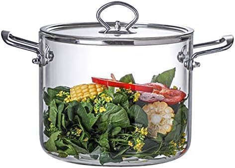 両手鍋 磁性鍋 ガラス鍋蓋付 透明な 2.5L 3.5L 4.5L 5.5L 大容量 ガラス鍋 スープパン フライパン 耐久性 人気 ガラス調理器具 便利 実用 電子レンジ 冷蔵庫 食器洗い機対応 キッチン用品 ガス火/IH対応 家庭料理 (L)