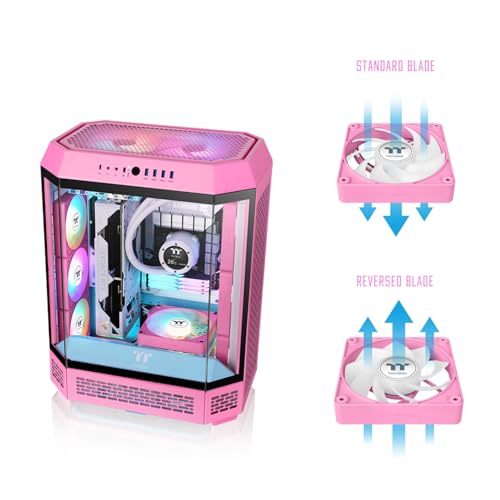 Image of Thermaltake CT120 EX Reverse ARGB Sync PC Cooling Fan 3 Pack, 500~2000 RPM, 5V Mobo Sync, 16.8 Million Colors 9 LEDs, MagForce 2.0 Connectors, Hydraulic Bearing, Bubble Pink, CLF225-PL12PK-A