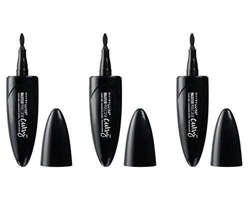 Maybelline New York Master Precise Curvy, Black, 3 Count