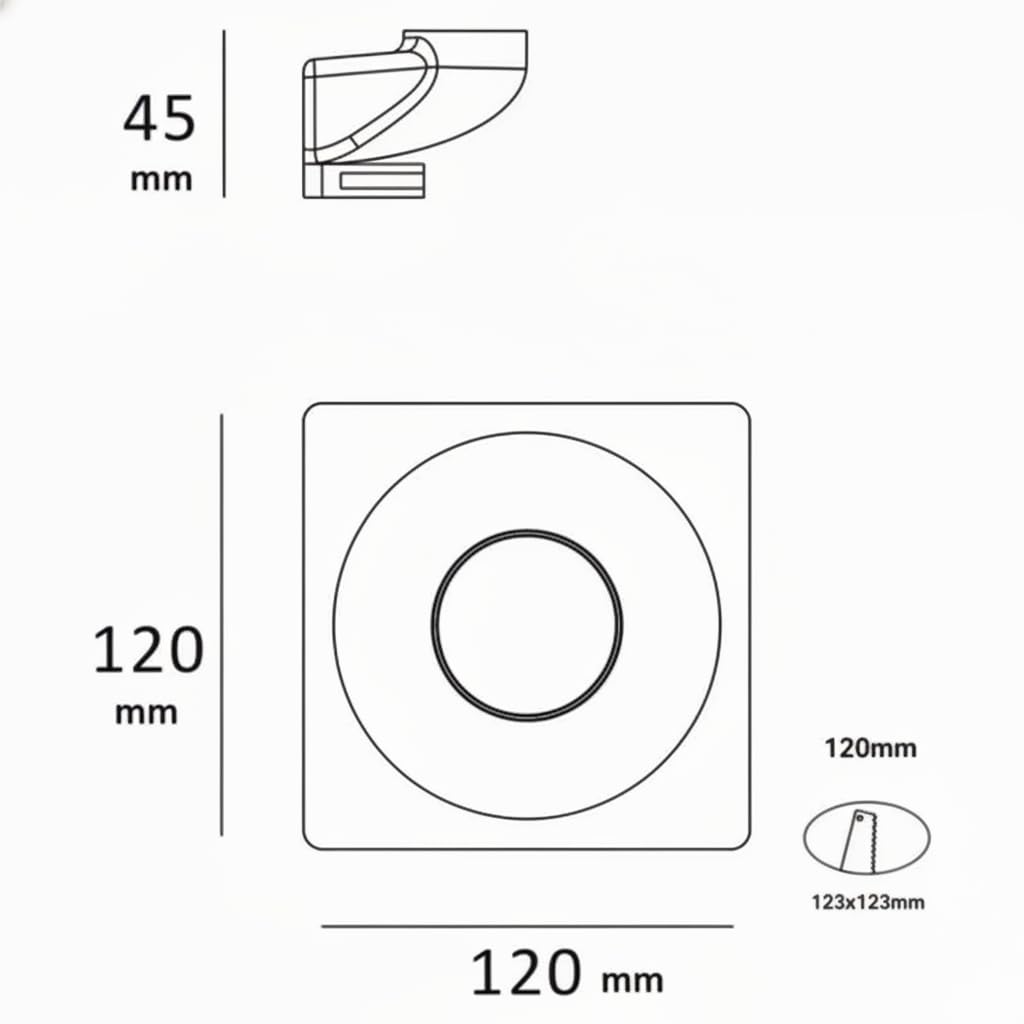 BARCELONA LED Downlight Empotrable Cuadrado de Escayola GU10 Trimless Ø120mm Blanco | Aro LED Techo Integrado Pintable | Diseño Moderno y Lujo Minimalista | Foco Empotrado para Pladur | Escayola pintable, diseño sin bordes, 120x120mm, interior IP20