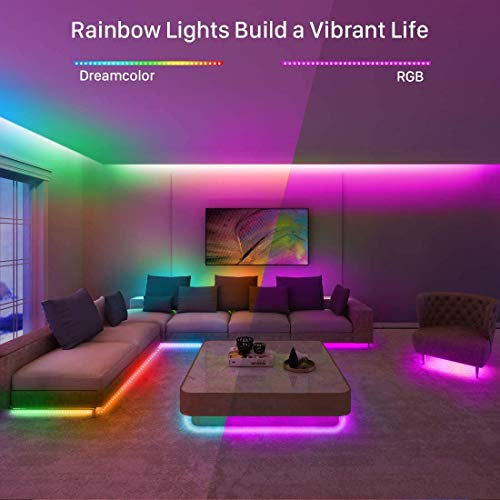 Govee Rgbic Led Strip Lights, 16.4Ft Color Changing Led Lights With App Control, 64 Scene Modes, Music Mode, Light Strip With Black Tape For Bedroom, Kitchen, Living Room, Party, Home Decor #TOP1