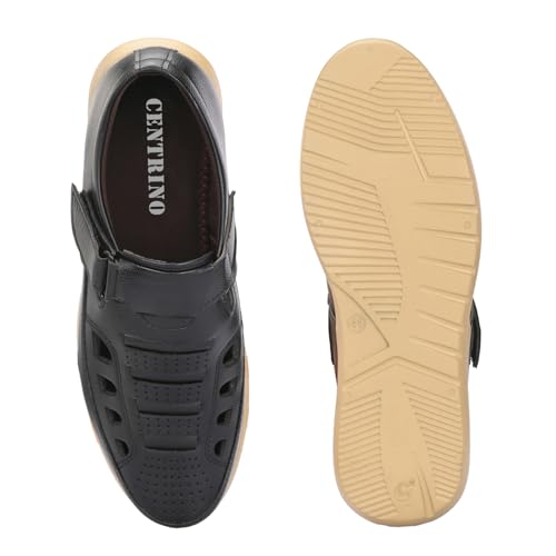 Image of Centrino Men's Fisherman Sandals | Sporty & Casual Summer Footwear | Adjustable Fit with soft cushion Padding | Closed-Toe Comfort & Durability (9286)