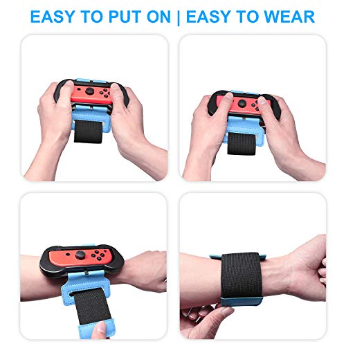 FASTSNAIL 2PCS Straps for Switch Dance Games 2026/2025/2024/2023/2022/2021,Wrist Band for Switch Controller/OLED for JoyCon, Dance Game Wrist Strap,Elastic Wristband with Gamepad for Children Adults - Image 2