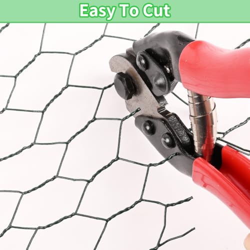 Image of Chicken Wire 16.9 in x 237 in Poultry Wire Netting Hexagonal Galvanized Mesh Garden Fence Barrier for Pet Rabbit Chicken Fencing with 100 Pcs Cable Zip Ties(PVC-Coated)