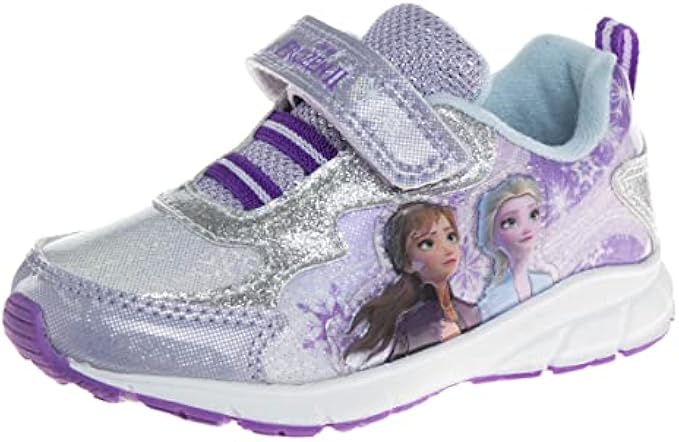 Disney Girls' Frozen Sneakers - Laceless Light-Up Running Shoes (Toddler/Little Girl)