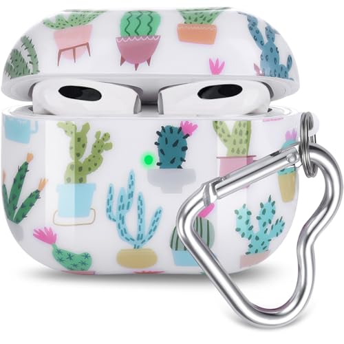 Olytop for Airpods 4 Gen Case 2024, Cute Cactus Airpods 4th Generation Protective Cover Hard Skin Women Girl with Keychain for Apple iPod 4th Gen- Cactus