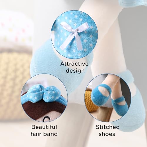 Image of Play Nation Premium Emma Candy Doll | Stuffed Girl Winky Candy Doll | Cuddly Soft Washable Plush Toy | Safe for Kids | BIS Certified | Birthday Gift | 45 cm | 3+ Years (Blue)