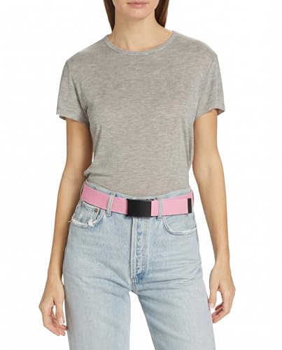 Image of Mile High Life Cut To Fit Canvas Web Belt Size Up to 52 inch with Flip-Top Solid Black Military Buckle