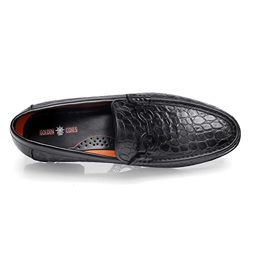 Image of Premium Dress Shoes for Men, Classic Alligator Printed Business Leather Dress Slip on Loafer Shoes for Mens