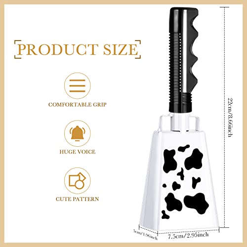 2 Pieces Cow Bell With Handle Noise Makers Cowbells For Sporting Events Football Games 8.6 Inch Hand Percussion Cheering Loud Call Bell Musical Instruments Call Bell Alarm For Parties(Simple Style) #TOP4