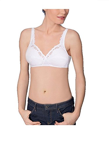 Playtex - Reggiseno Senza Ferretto In Cotone Linea Criss Cross Cotton Line, 34C, Bianco