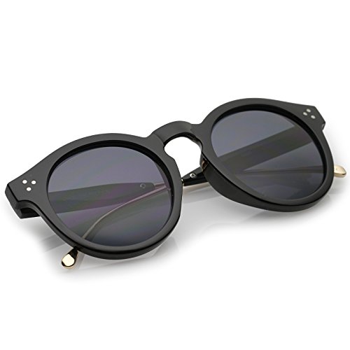 zeroUV Metal Temple Keyhole Bridge Neutral-Colored Lens P3 Round Sunglasses 50mm4