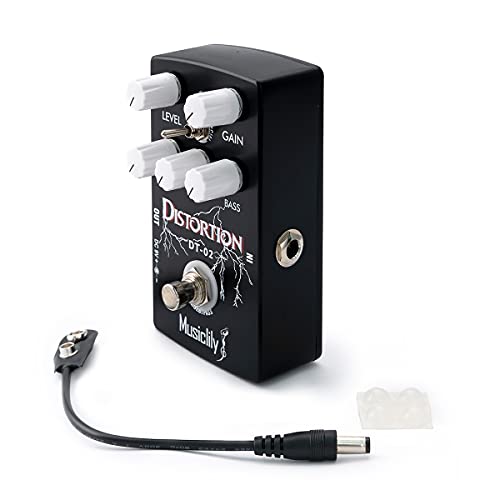 Musiclily Distortion Pedal, Pro Guitar Distortion Effects Pedal, Dc 9V Adapter Powered For Electric Guitar Bass True Bypass (Black) #TOP2