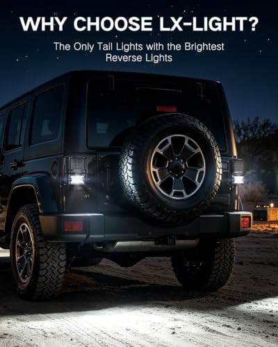 Image of DOT Approved Dark Smoke LED Tail Lights with 40W Super Bright Reverse Light Compatible with 2007-2017 Jeep Wrangler JK JKU 2 Door / 4 Door, EMC Build-in