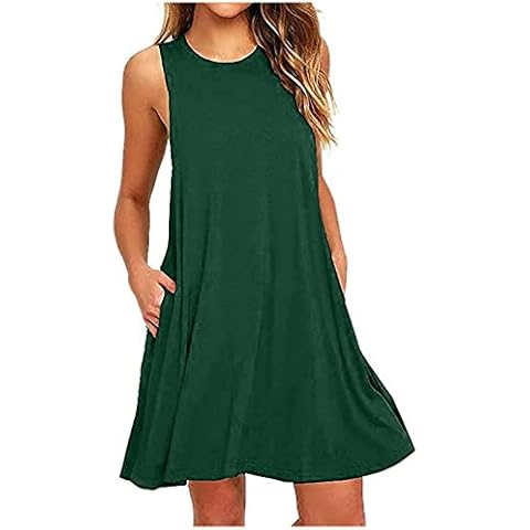 NUSGEAR Vestido Corto sin Manga Mujer Cover