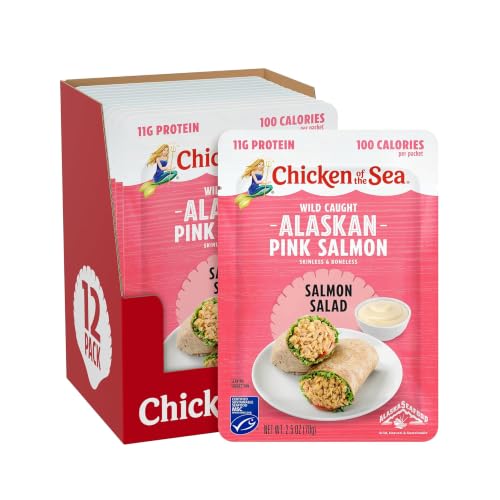 Image of Chicken of the Sea Salmon Salad Packet, Wild Caught, 2.5 oz, 12-Pack | Wild caught Alaskan pink salmon salad, no drain, 11g protein, skinless, boneless, ready to eat