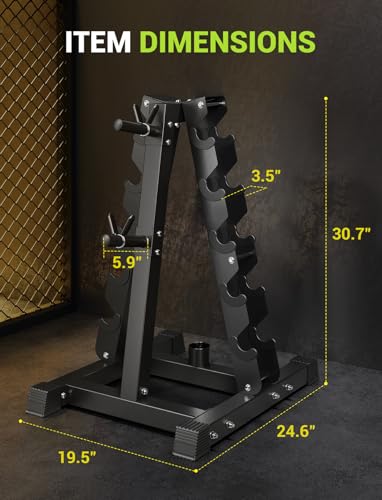 Image of YOLEO Dumbbell Rack, Adjustable & Compact Weight Rack for Dumbbell, Kettlebell, Barbell, Heavy Duty Weight Storage Organizer, Space-Saving Dumbbell Storage Stand Holder for Home Gym - 1100LBS Capacity (Rack Only)