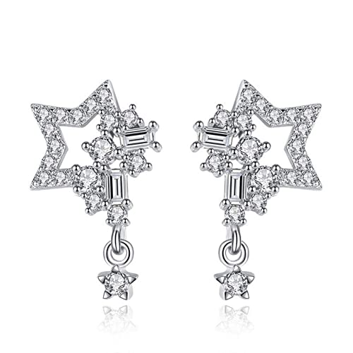Bijoux d'oreilles élégants en argent 925 S et cristal pour dames raffinées