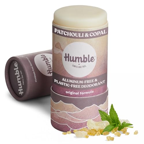 HUMBLE BRANDS Deodorant Stick, Patchouli & Copal - Aluminum-Free Deodorant for Women & Men with Baking Soda, Essential Oils & Beeswax - Underarm Skincare for Long-Lasting Freshness, 2.65 Oz