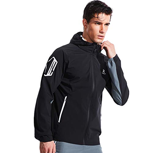 HOTSUIT Men Sweat-Jacket Sauna Suit Weight-Loss Workout Jacket (Black, S) - Durable Long Sleeve Gym Fitness Jacket