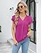 Blooming Jelly Womens Dressy Casual Shirts Short Sleeve V Neck Work Blouse Business Casual Summer Tops 2025(X-Large, Fluorescent Red)
