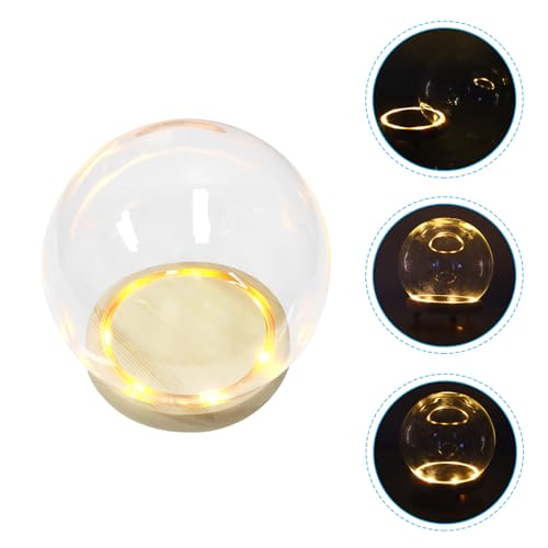 Dôme de verre sphérique avec base en bois facile à ranger - 8