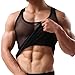 ZJWeiLan Men's Mesh Tank Top Vest, See-Through Casual and Comfortable Vest Black