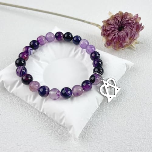 Image of LZ EMOTION Natural Stone Adoption Bracelet Adoption Jewelry with Adoption Symbol Adoption Day Gifts for Adoptive Parents Gotcha Day Gift, Thank You Gifts