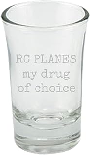 RC Planes Gift - RC Aircraft Shot Glass - RC Plane Pilot Present - Radio Controlled Aircraft - My Drug Of Choice