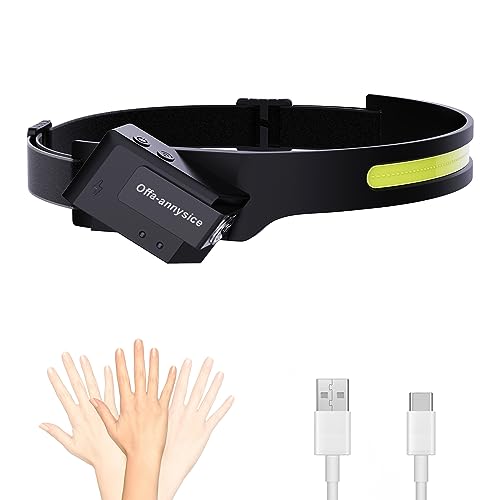 Led Headlamp Rechargeable,Head Lamp to Wear,Hard Hat Light,Headlamp Flashlight,Head Light Band,Headlights for Head,Led Headband,90°Tilt Strip Cob Headlamps for Adults Outdoor/Camping/Running