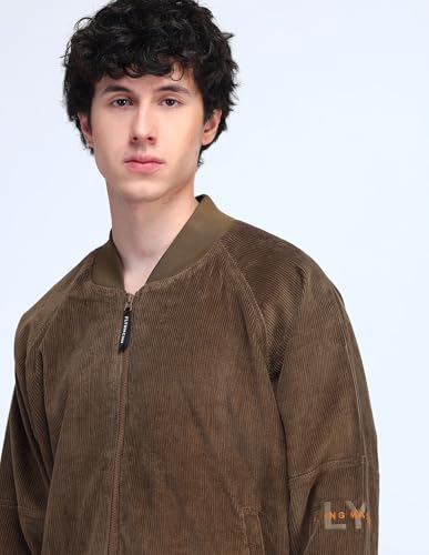 Image of Flying Machine Relaxed Fit Suede Bomber Jacket