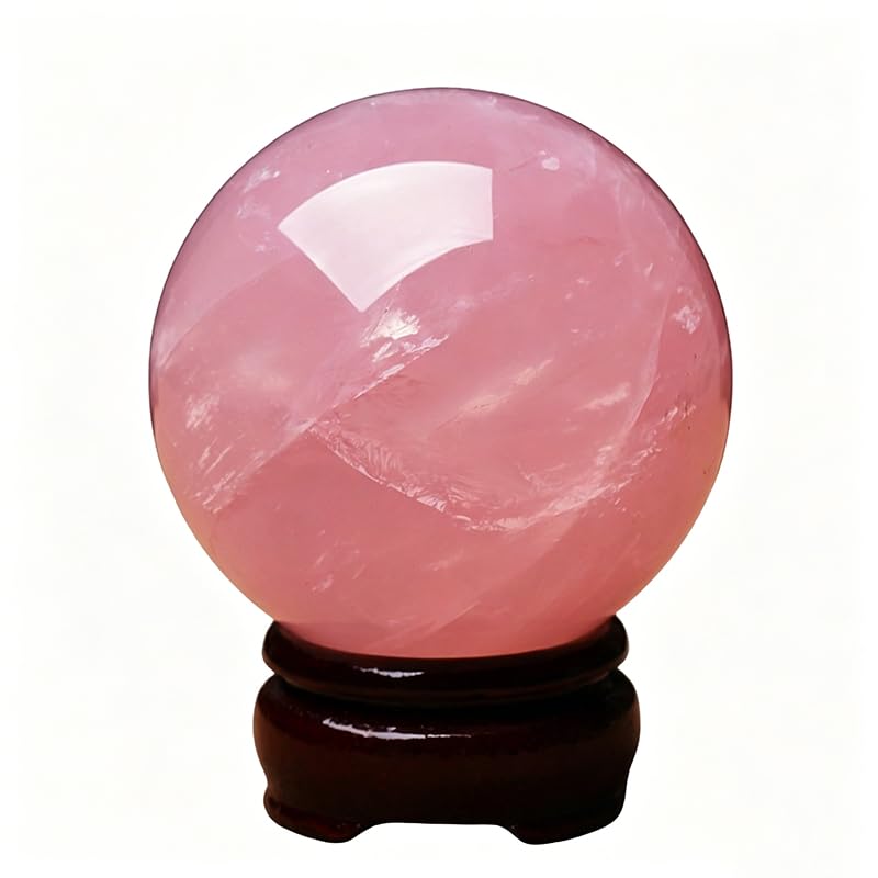 Boule de cristal rose quartz naturelle de 70mm pour décoration de salon élégante