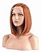 Produktbild BESTUNG Kupfer rot Bob Lace Front Perücken für Frauen 14 Zoll Mittelteil synthetische Natur haar perücken(EINWEG)
