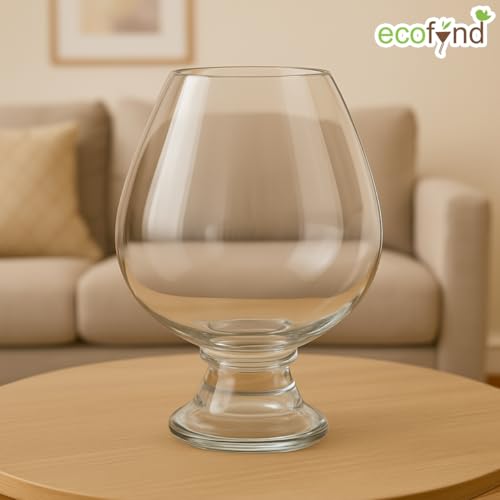 Image of ecofynd Glass Vase for Flowers Plants, Modern Decorative Vase for Home Decor Center Table, Bedroom, Living Room, Office Decoration, Wedding or Gifts (GVASE004)