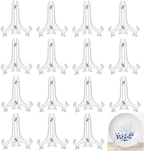 Loopunk Transparenter Kunststoffständer, Münzständer, Haus, Hochzeit, Dekoration, Teller für Bilder und Zuhause, transparent (3 Zoll)